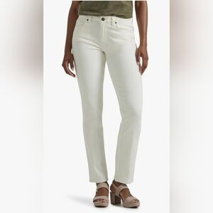 Women's Lee Legendary Mid Rise Straight Leg Jean, Ecru, 12M, NWT